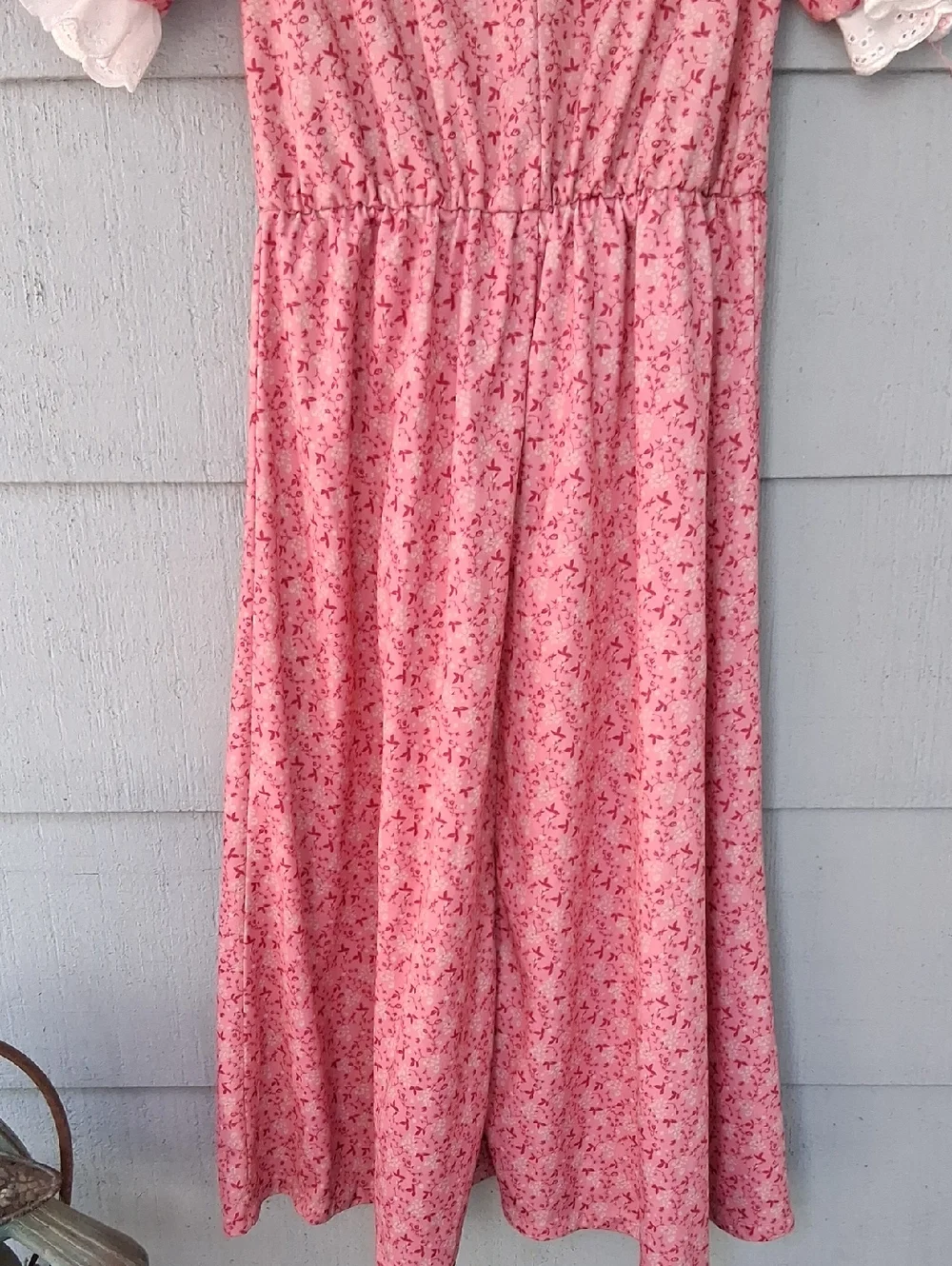Creepy Victorian Pink Floral Dress For Costume